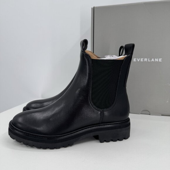 Everlane The Lug Chelsea Boot in Black size 8 Women's Leather Ankle Chunky Sole - Picture 2 of 16
